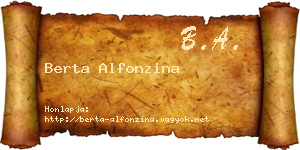 Berta Alfonzina névjegykártya
